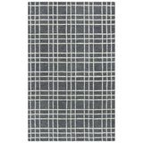 Cees Plaid Gray Living Room Rug Area Rugs LOOMLAN By LOOMLAN