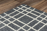 Cees Plaid Gray Living Room Rug Area Rugs LOOMLAN By LOOMLAN