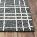 Cees Plaid Gray Living Room Rug Area Rugs LOOMLAN By LOOMLAN