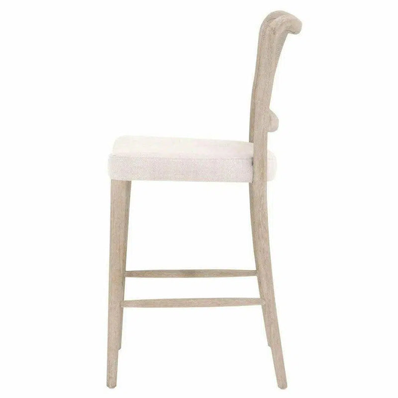 Cela Counter Stool Bisque Natural Gray Oak Cane Counter Stools LOOMLAN By Essentials For Living