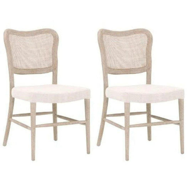 Cela Dining Chair Set of 2 Bisque Natural Gray Oak Cane Dining Chairs LOOMLAN By Essentials For Living