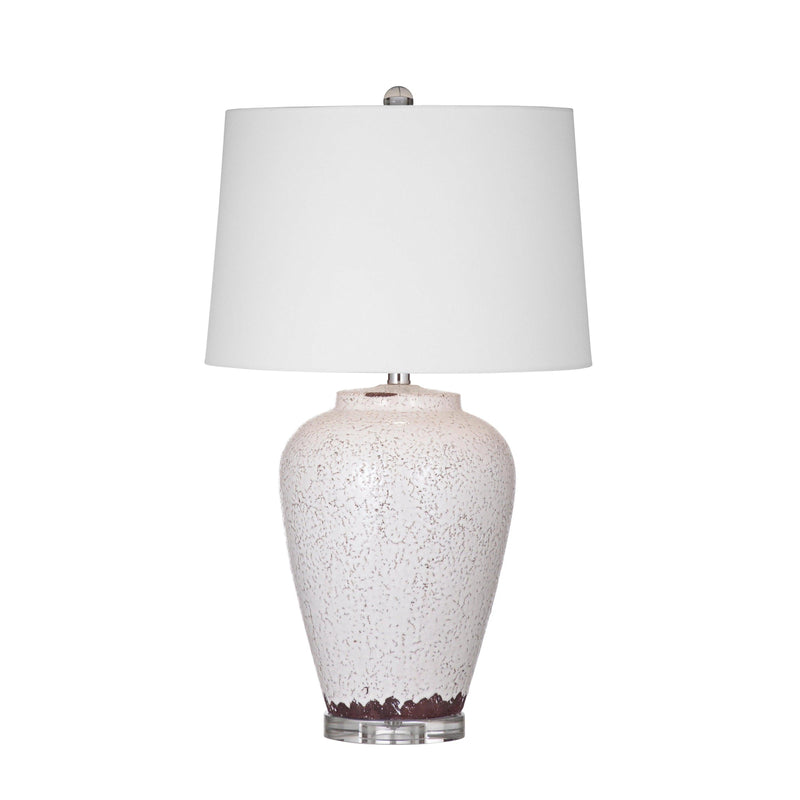 Celburne White Ceramic Table Lamp Table Lamps LOOMLAN By Bassett Mirror