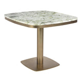 Celeste Green Marble and Iron Square Cafe Table Coffee Tables LOOMLAN By Moe's Home