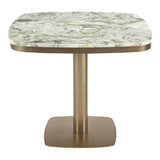 Celeste Green Marble and Iron Square Cafe Table Coffee Tables LOOMLAN By Moe's Home