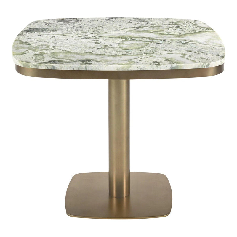 Celeste Green Marble and Iron Square Cafe Table Coffee Tables LOOMLAN By Moe's Home