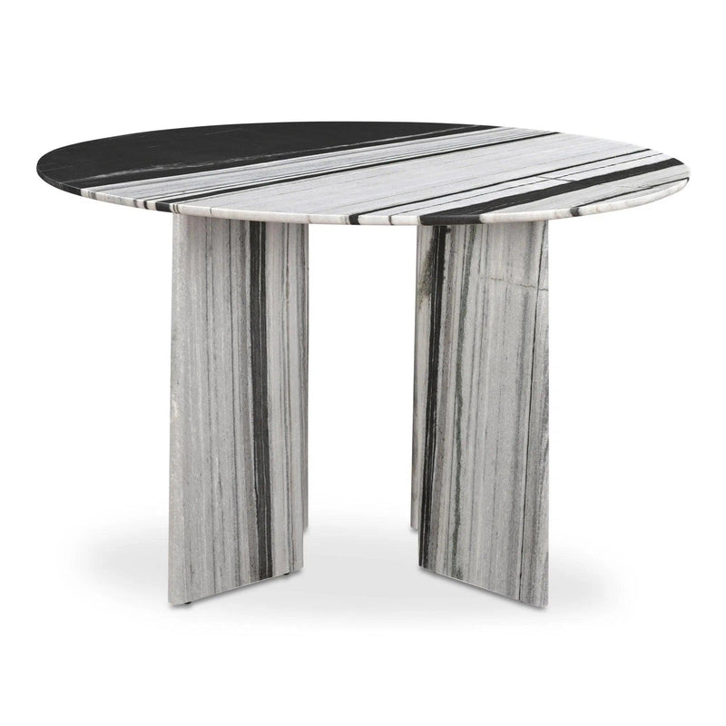 Celia Grey Marble and Wood Round Dining Table Dining Tables LOOMLAN By Moe's Home