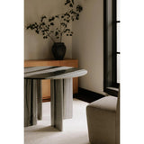 Celia Grey Marble and Wood Round Dining Table Dining Tables LOOMLAN By Moe's Home