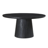 Cember Solid Mango Wood Black Round Dining Table Dining Tables LOOMLAN By Moe's Home