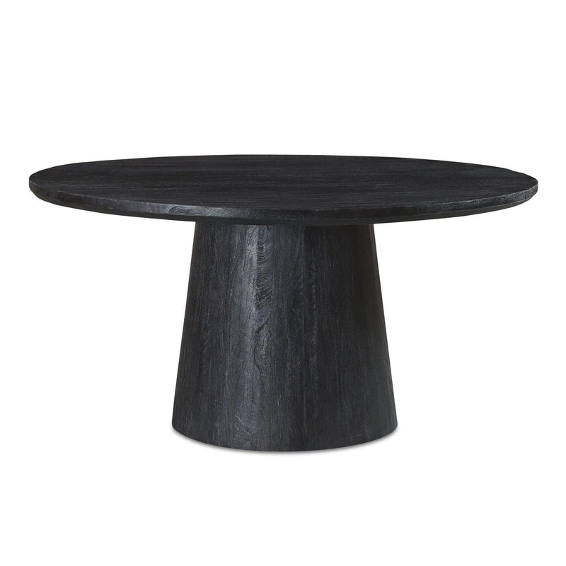 Cember Solid Mango Wood Black Round Dining Table Dining Tables LOOMLAN By Moe's Home