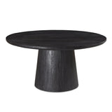 Cember Solid Mango Wood Black Round Dining Table Dining Tables LOOMLAN By Moe's Home