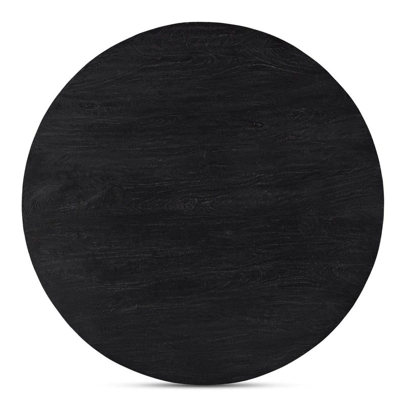 Cember Solid Mango Wood Black Round Dining Table Dining Tables LOOMLAN By Moe's Home