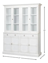 Center Buffet & Hutch Glass Doors & Drawers Cortina White Buffets & Curios LOOMLAN By Sarreid