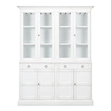 Center Buffet & Hutch Glass Doors & Drawers Cortina White Buffets & Curios LOOMLAN By Sarreid