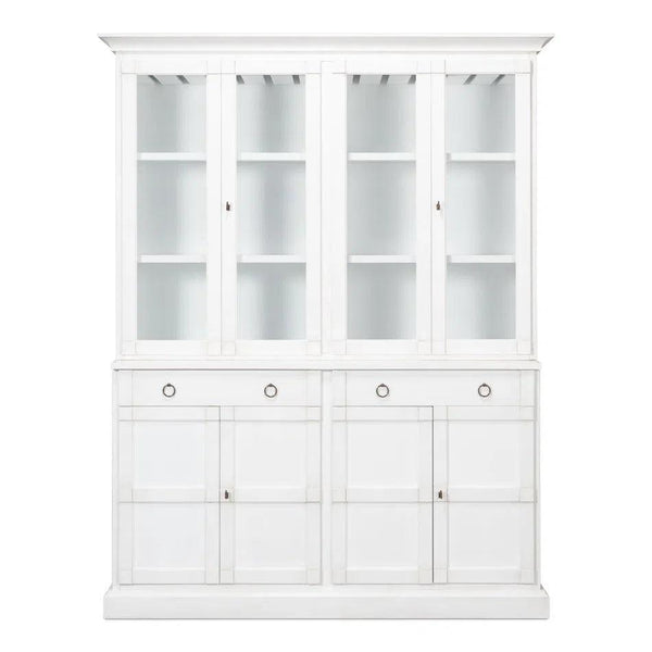 Center Buffet & Hutch Glass Doors & Drawers Cortina White Buffets & Curios LOOMLAN By Sarreid