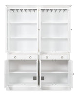 Center Buffet & Hutch Glass Doors & Drawers Cortina White Buffets & Curios LOOMLAN By Sarreid