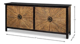 Centrum Four Door Sideboard Black Distressed Finish Sideboards LOOMLAN By Sarreid