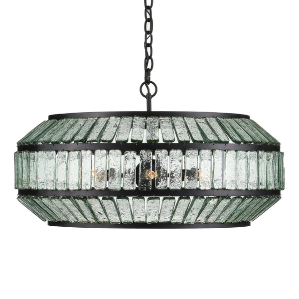 Centurion Recycled Glass Chandelier Chandeliers LOOMLAN By Currey & Co