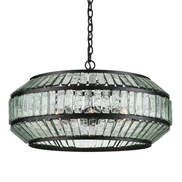 Centurion Recycled Glass Chandelier Chandeliers LOOMLAN By Currey & Co