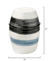 Ceramic Horizon Striped Mid Century Modern Side Table Side Tables LOOMLAN By Jamie Young