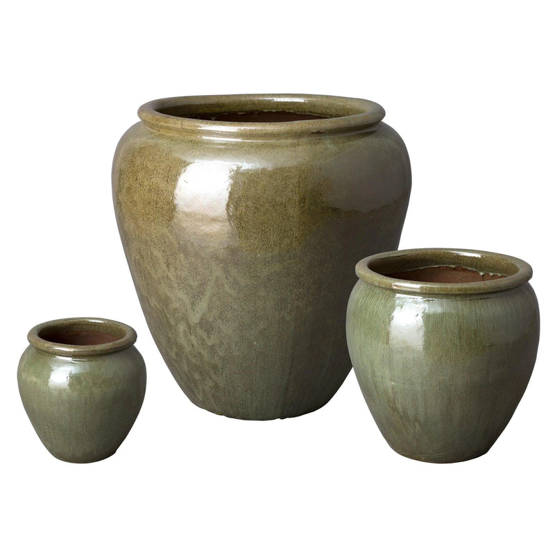 Ceramic Round Planter Outdoor Planters LOOMLAN By Emissary