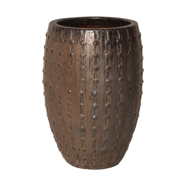 Ceramic Round Studded Planter Outdoor Planters LOOMLAN By Emissary