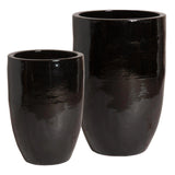 Ceramic Round Tall Planter Outdoor Planters LOOMLAN By Emissary