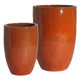 Ceramic Round Tall Planter Outdoor Planters LOOMLAN By Emissary