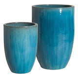 Ceramic Round Tall Planter Outdoor Planters LOOMLAN By Emissary