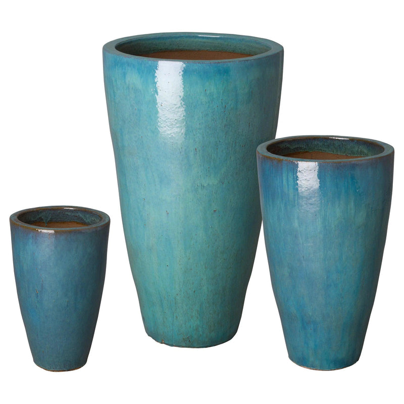 Ceramic Tall Round Planter Outdoor Planters LOOMLAN By Emissary