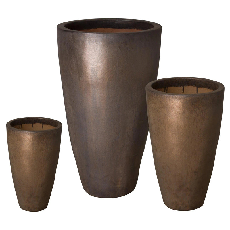 Ceramic Tall Round Planter Outdoor Planters LOOMLAN By Emissary