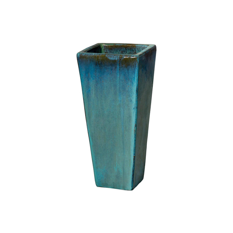 Ceramic Tall Square Planter Outdoor Planters LOOMLAN By Emissary