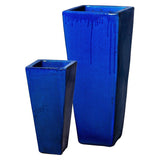 Ceramic Tall Square Planter Outdoor Planters LOOMLAN By Emissary