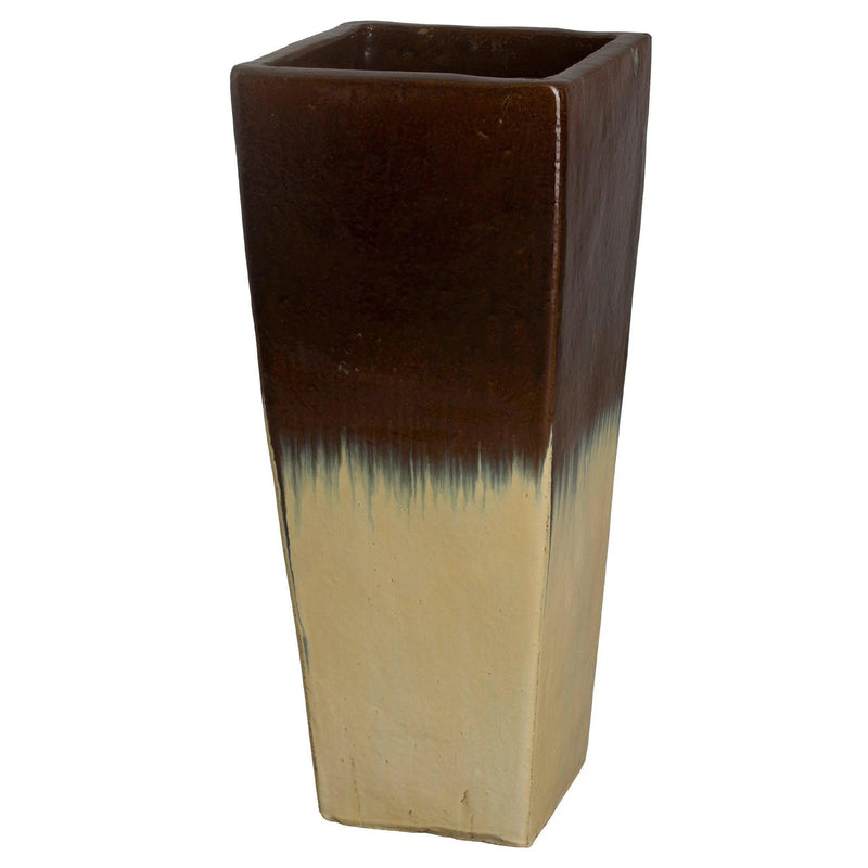 Ceramic Tall Square Planter Outdoor Planters LOOMLAN By Emissary