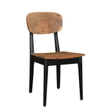 Certified Teak Wood Two Tone Dining Chair Wood Seat Dining Chairs LOOMLAN By LH Imports