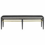 Ceruse Black Brushed Brass Visby Smoke Black Bench Bedroom Benches LOOMLAN By Currey & Co