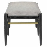 Ceruse Black Brushed Brass Visby Smoke Black Bench Bedroom Benches LOOMLAN By Currey & Co