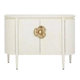 Ceruse White Brass Briallen White Demi-Lune Accent Cabinets LOOMLAN By Currey & Co