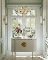 Ceruse White Brass Briallen White Demi-Lune Accent Cabinets LOOMLAN By Currey & Co