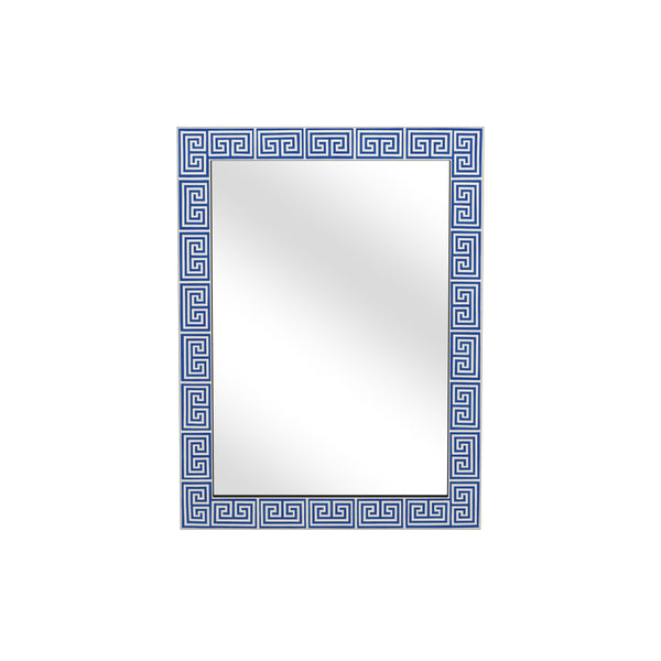 Cesar Wood and Bone Blue Vertical Wall Mirror Wall Mirrors LOOMLAN By Bassett Mirror