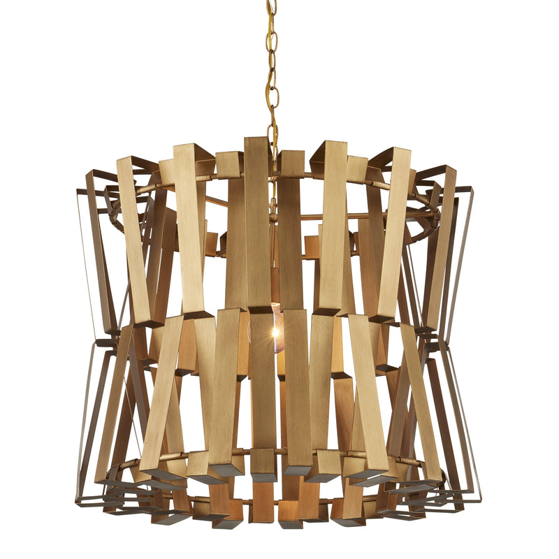 Chaconne Brass Chandelier Chandeliers LOOMLAN By Currey & Co