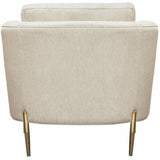 Chair in Light Cream Fabric with Gold Metal Legs Club Chairs LOOMLAN By Diamond Sofa