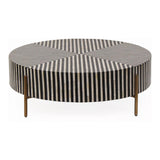 Chameau Black and White Round Coffee Table Coffee Tables LOOMLAN By Moe's Home