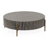 Chameau Black and White Round Coffee Table Coffee Tables LOOMLAN By Moe's Home