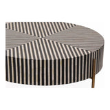 Chameau Black and White Round Coffee Table Coffee Tables LOOMLAN By Moe's Home