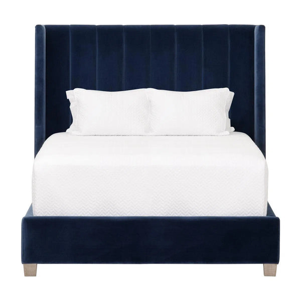 Chandler Blue Velvet Bed Frame Beds LOOMLAN By Essentials For Living