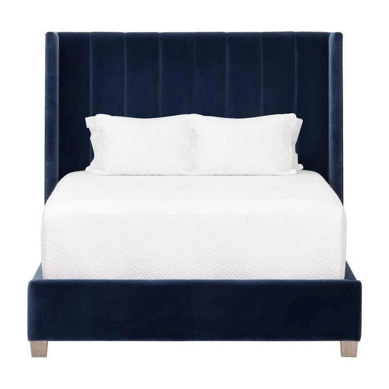 Chandler Blue Velvet Bed Frame Beds LOOMLAN By Essentials For Living