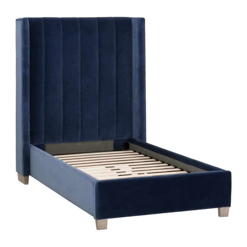 Chandler Blue Velvet Bed Frame Beds LOOMLAN By Essentials For Living