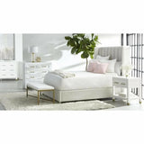 Chandler Wingback Cream Velvet Platform Bed Beds LOOMLAN By Essentials For Living