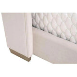 Chandler Wingback Cream Velvet Platform Bed Beds LOOMLAN By Essentials For Living