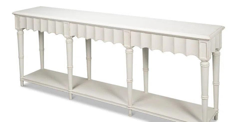 Chantal Console Table With Drawers and Storage in Antique White Console Tables LOOMLAN By Sarreid